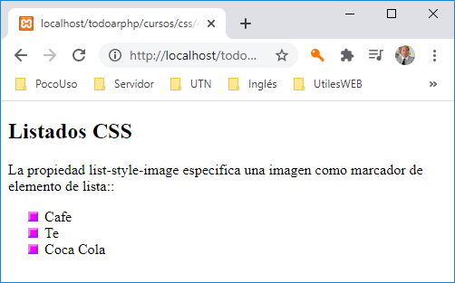 Listados con imagenes en css