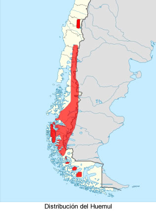 distribucion del huemul