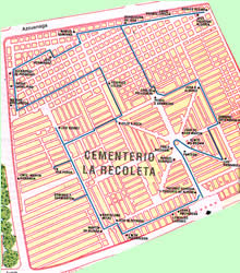 Plano del Cementerio de La Recoleta