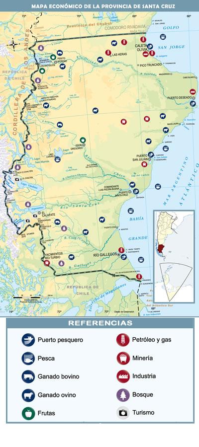 mapa de la economía de santa cruz