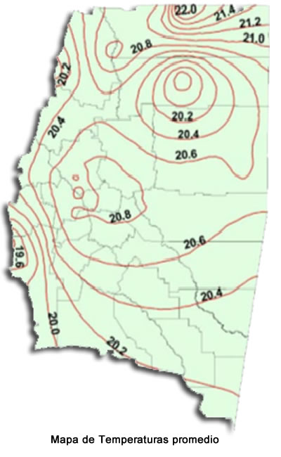 mapa de la temperatura de santiago del estero