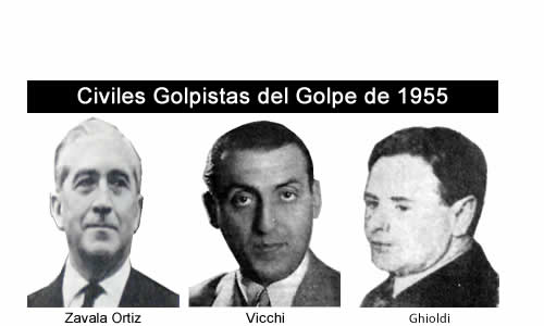 Civiles que apoyaron el golpe y el bombardeo en 1955